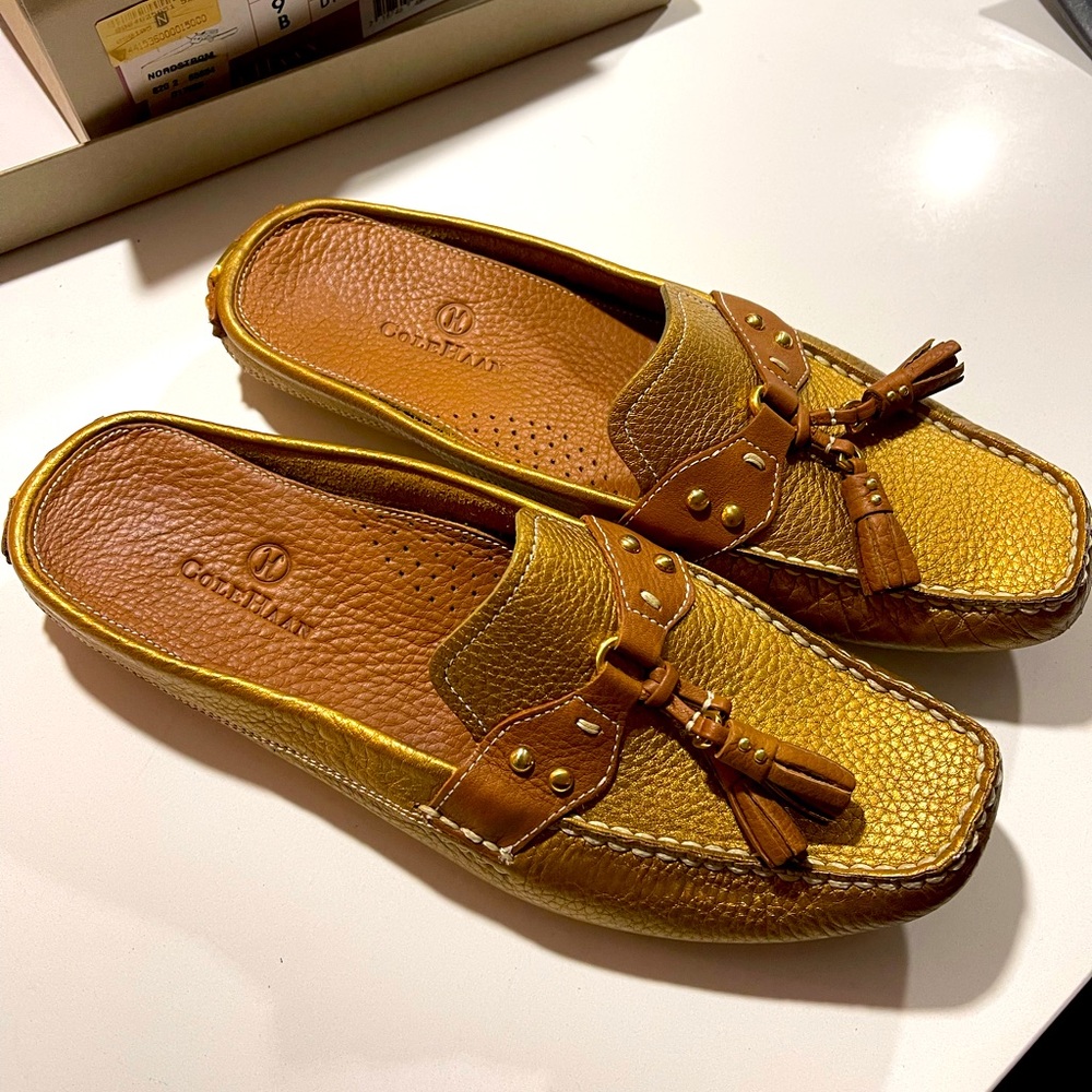 Cole Haan Bronze Leather Byron Mule
